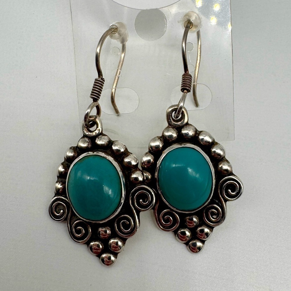 MWS Sterling Silver Turquoise Earrings Mark Wasserman Samara sleeping beauty ?
